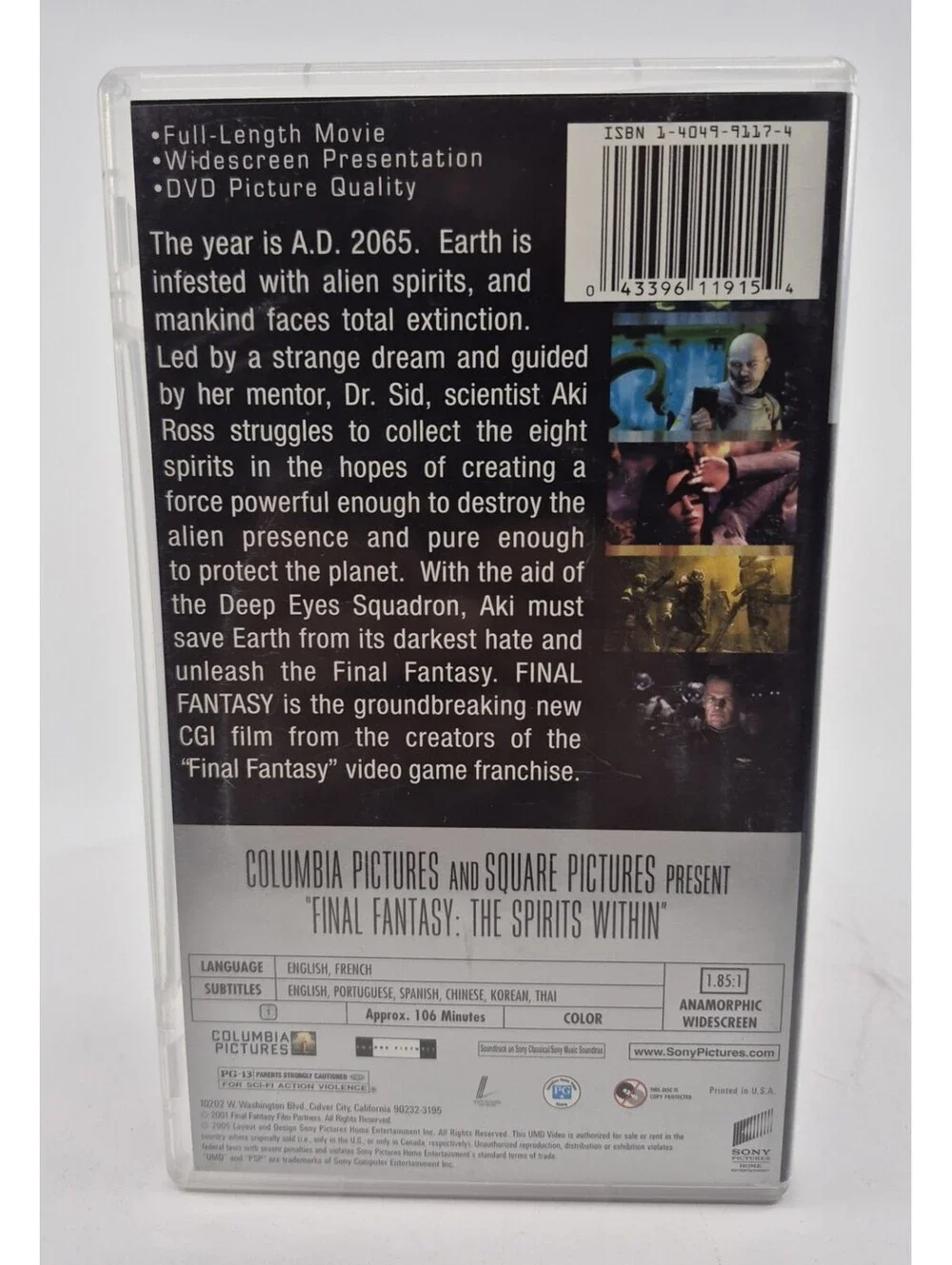 Final Fantasy: The Spirits Within (UMD-Movie, 2005) Tested PSP Movie Tested